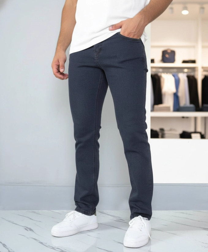 شلوار راسته مردانه ابی نفتی