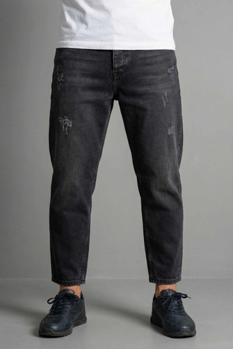 شلوار مام فیت مردانه ذغالی تیره